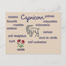Cartão Postal Características do Capricórnio placa zodiac