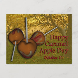 Cartão Postal Caramel Apple Day Postcard 21 de outubro