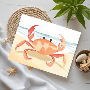 Cartão Postal Caranguejo Aquarela Praia da Costa   Férias Costei
