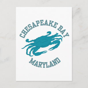 Cartão Postal Caranguejo Azul da Baía de Chesapeake