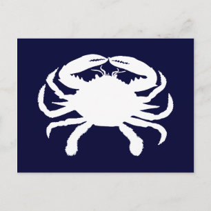 Cartão Postal Caranguejo em Forma Azul e Branco
