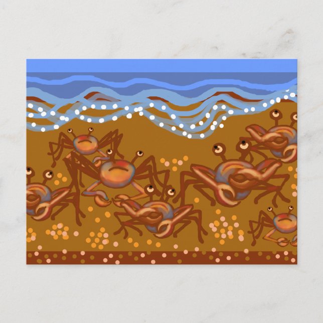 Cartão Postal Caranguejos na praia (Frente)