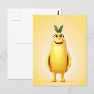 Cartão Postal Caráter engraçado da banana