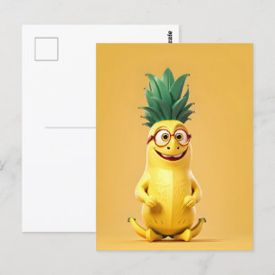 Cartão Postal Caráter engraçado da banana