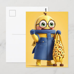 Cartão Postal Caráter engraçado da banana