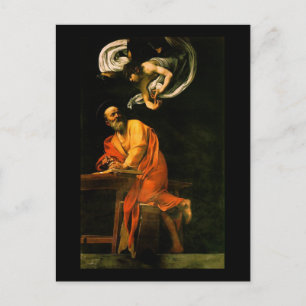 Cartão Postal Caravaggio a inspiração de St Matthew