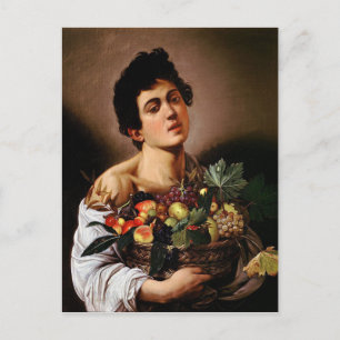 Cartão Postal Caravaggio - Garoto com uma Cesta de Fruta