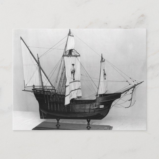 Cartão Postal Caravel de Cristóvão Colombo (Frente)