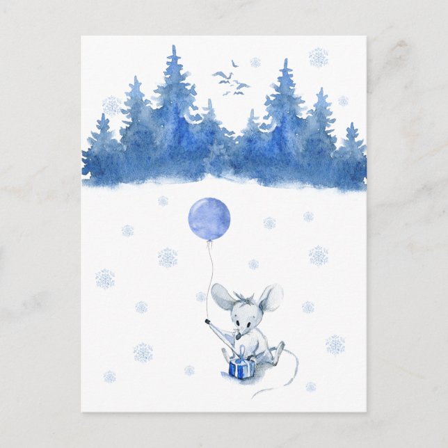 Cartão Postal Card (10,8 x 14,2 cm) - Birthday Mouse (Frente)