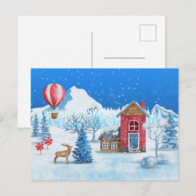 Cartão Postal Card (10,8 x 14,2 cm) - Christmas Scene (Frente/Verso)
