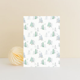 Cartão Postal Card (10,8 x 14,2 cm) - Christmas Trees Pattern