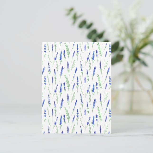 Cartão Postal Card (10,8 x 14,2 cm) - Lavender Pattern (Em pé/Frente)