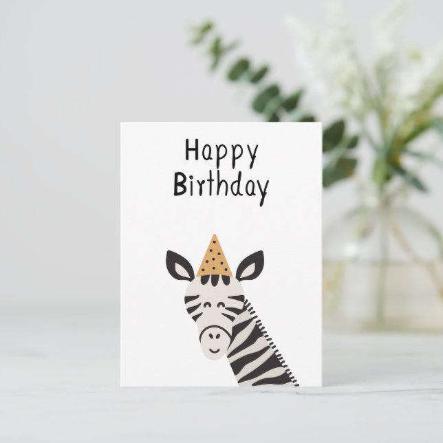 Cartão Postal Card (10,8 x 14,2 cm) - Zebra (Em pé/Frente)