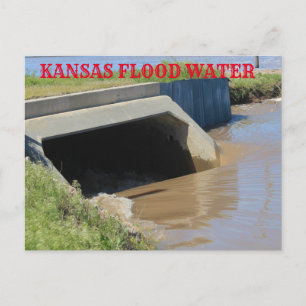 Cartão Postal CARD de POSTO de águas inundáveis do Kansas