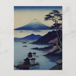 Cartão Postal Card - Lake, Pine and Mountain - Japan