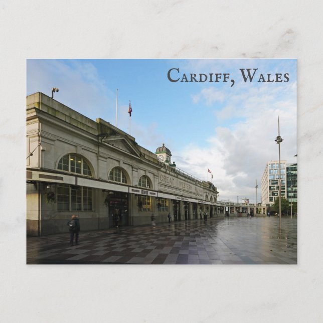 Cartão Postal Cardiff Wales Train Station Welsh Viagem Photo (Frente)