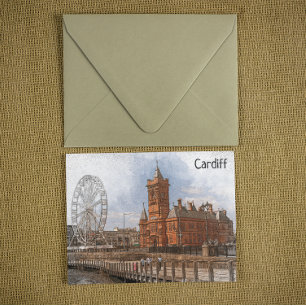 Cartão Postal Cardiff Wales UK Viagens vintage
