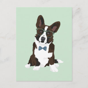 Cartão Postal Cardigan Welsh Corgi, Hipster legal, para amantes
