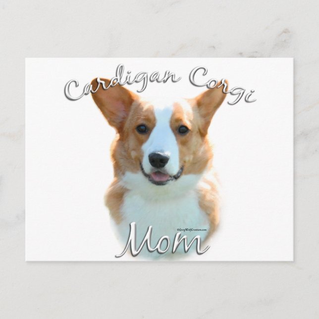 Cartão Postal Cardigan Welsh Corgi Mãe 2 (Frente)
