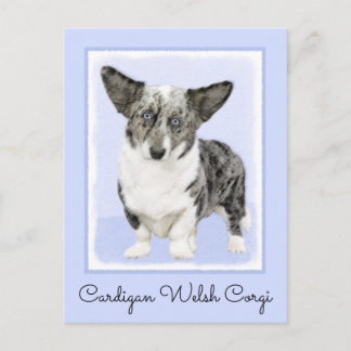 Cartão Postal Cardigan Welsh Corgi - Pintura Original para Cacho