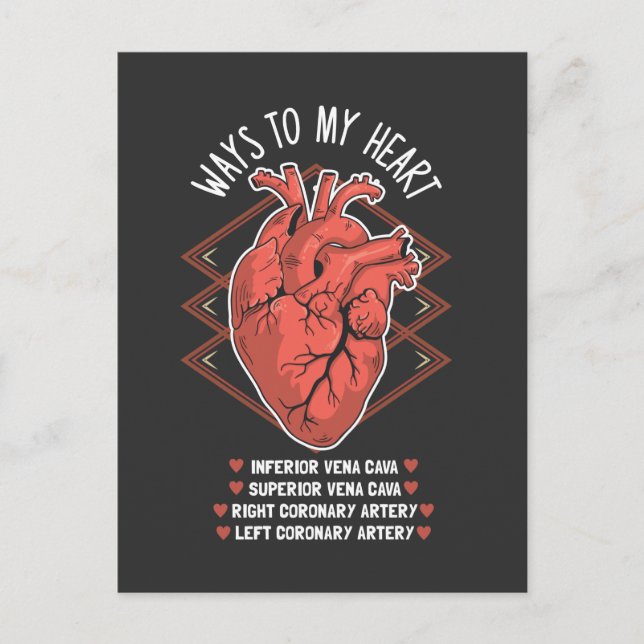 Cartão Postal Cardiologia do Coração Eco Estudante Médico Cardio (Frente)