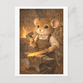 Cartão Postal Career Mouse as Blacksmith