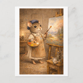 Cartão Postal Career Mouse as Painter