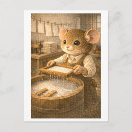 Cartão Postal Career Mouse as Paper Maker