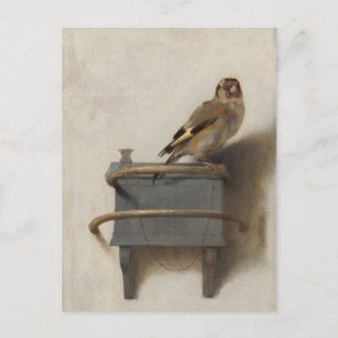 Cartão Postal Carel Fabritius, O Pintassilgo - Arte Fina do séc.