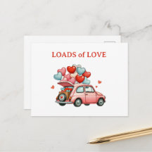 Cargas de Amor - Postcard de Balão Coração de Carr