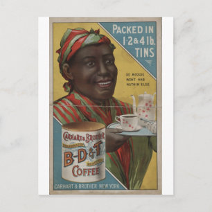 Cartão Postal Carhart & Brother comemorou o café torrado