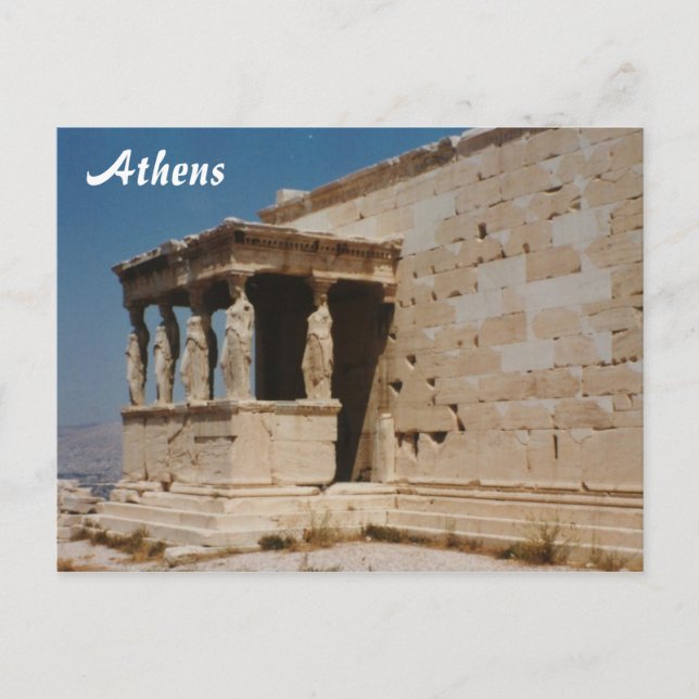 Cartão Postal Cariatides - Atenas (Frente)
