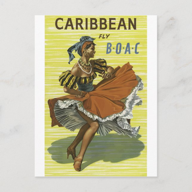 Cartão Postal Caribe viagens vintage de férias (Frente)