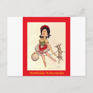 Cartão Postal Caricatura da Ballerina Russa ~ Mathilda Kshesinsk