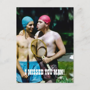 CARTÃO POSTAL CARICATURA DE AMIZADE MASCULINA ENGRAÇADA PÓS COVI