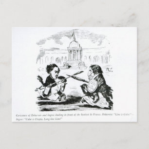 Cartão Postal Caricatura de Delacroix e Ingres