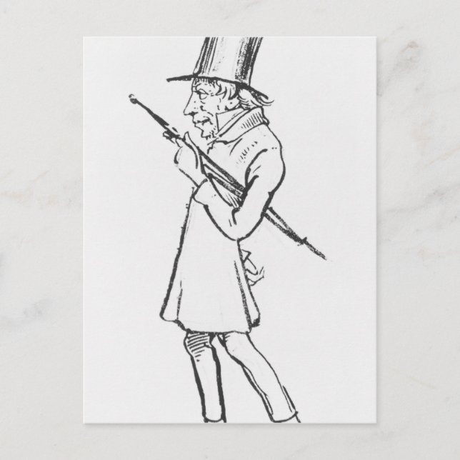 Cartão Postal Caricatura de Soren Aabye Kierkegaard (Frente)