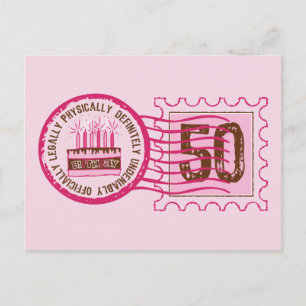 Cartão Postal Carimbo de Aniversário 50
