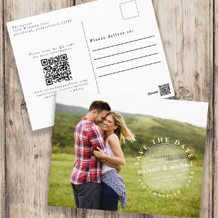 Cartão Postal Carimbo Minimalista de Fotografia Simples Moderna