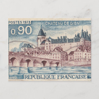 Cartão Postal Carimbo postal francês castelo de Gien