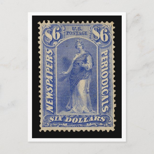 Cartão Postal Carimbo US$6 para jornais periódicos (Frente)