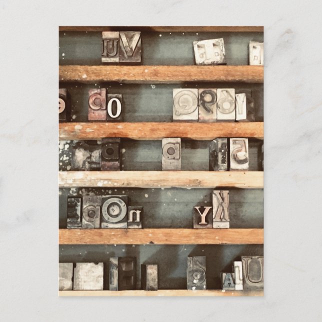 Cartão Postal carimbos de blocos de impressão antigos (Frente)