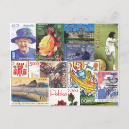 Cartão Postal Carimbos de Viagem mundial (Colagem)