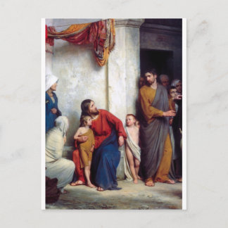 Cartão Postal Carl Heinrich Bloch - Sofre as Crianças