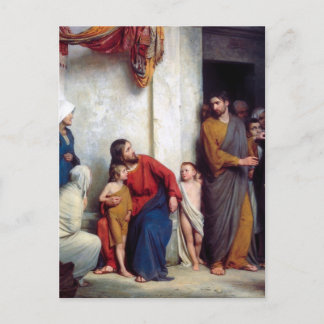Cartão Postal Carl Heinrich Bloch - Sofre as Crianças