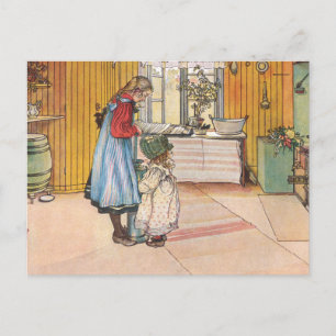 Cartão Postal Carl Larsson - A Cozinha 1898