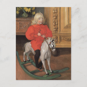 Cartão Postal Carl Larsson Murre Boy a cavalo de balanço