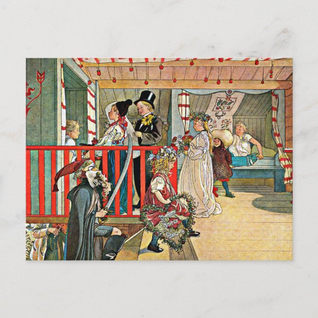 Cartão Postal Carl Larsson - Um Dia de Celebração (Frente)
