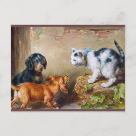 Cartão Postal Carl Reichert Pintando Brave Kitten Pós-atravessam