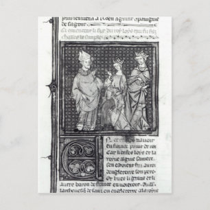 Cartão Postal Carlos III, o Simples com sua esposa e sua